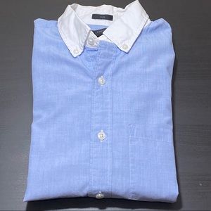 J. Crew Slim XS Wash Shirt White Collar Blue Body